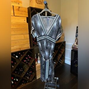 BCBG black white kimono style dress